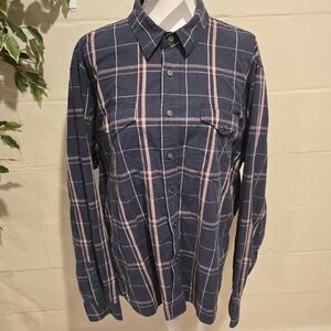 Wrangler Shirt Mens Size 2XL Plaid Button Down Flex For Comfort Cotton Blend.